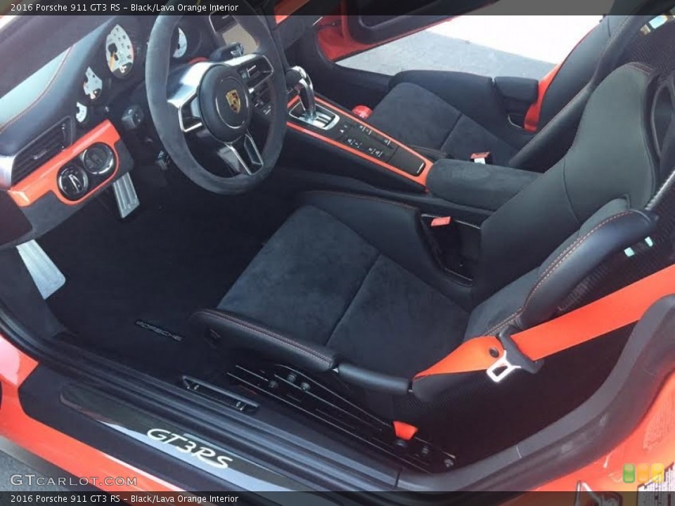 Black/Lava Orange Interior Photo for the 2016 Porsche 911 GT3 RS #108756781