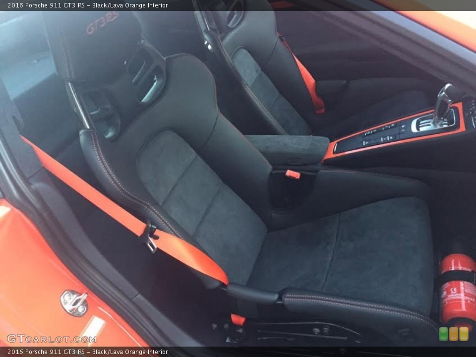 Black/Lava Orange Interior Front Seat for the 2016 Porsche 911 GT3 RS #108756835