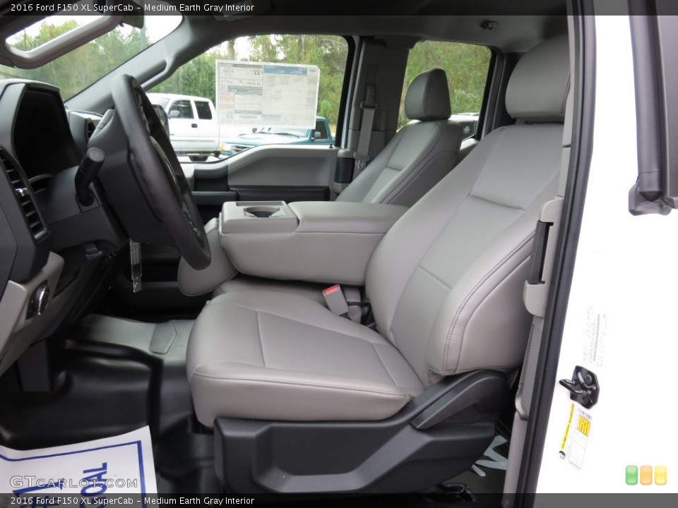 Medium Earth Gray Interior Front Seat for the 2016 Ford F150 XL SuperCab #108763559