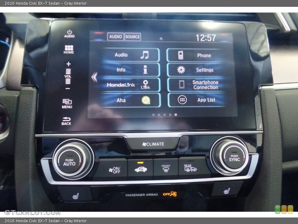 Gray Interior Controls for the 2016 Honda Civic EX-T Sedan #108783695