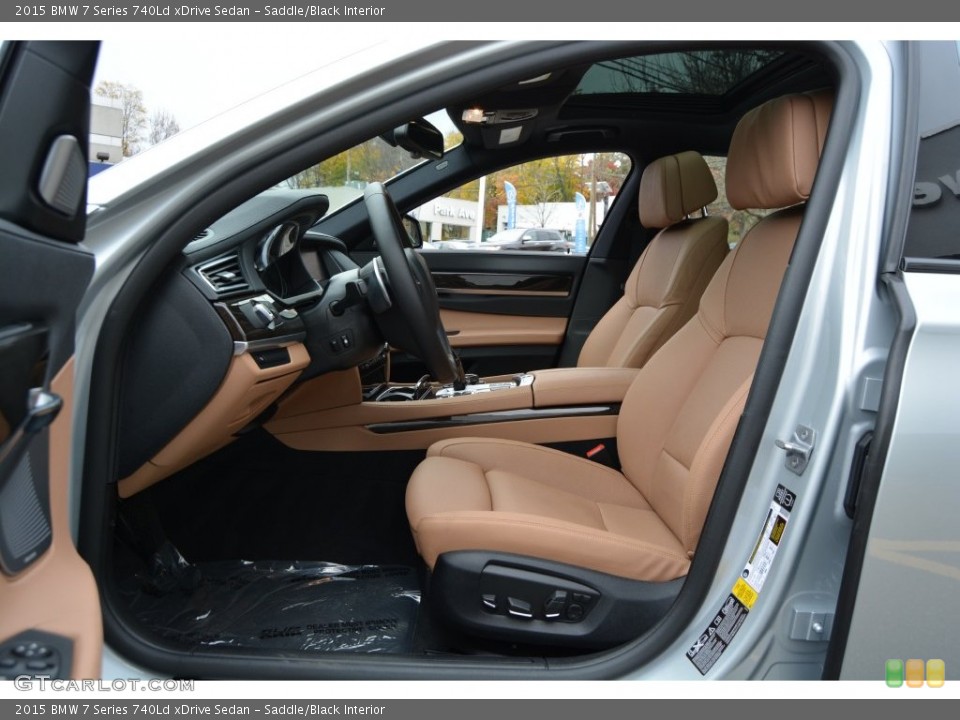 Saddle/Black Interior Front Seat for the 2015 BMW 7 Series 740Ld xDrive Sedan #108799413