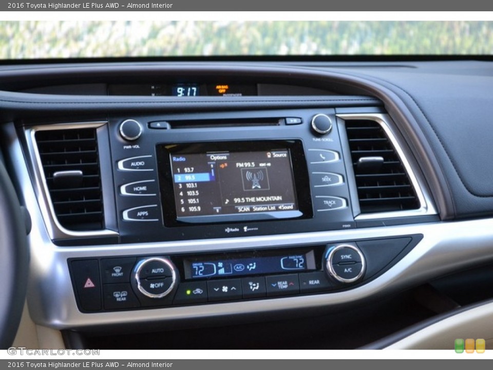 Almond Interior Controls for the 2016 Toyota Highlander LE Plus AWD #108804829