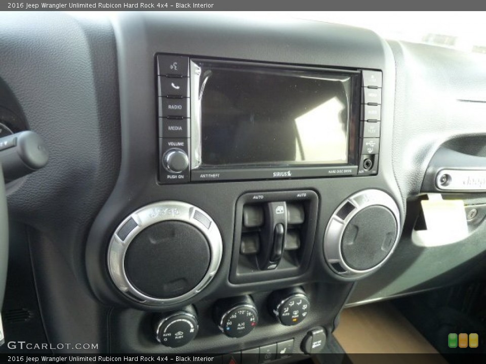 Black Interior Controls for the 2016 Jeep Wrangler Unlimited Rubicon Hard Rock 4x4 #108835099