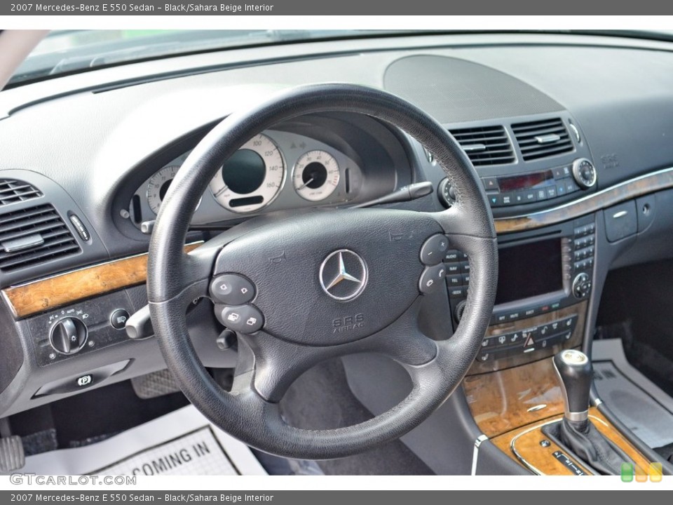 Black/Sahara Beige Interior Steering Wheel for the 2007 Mercedes-Benz E 550 Sedan #108849512