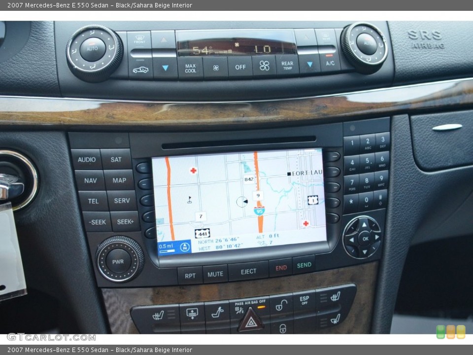 Black/Sahara Beige Interior Navigation for the 2007 Mercedes-Benz E 550 Sedan #108849845