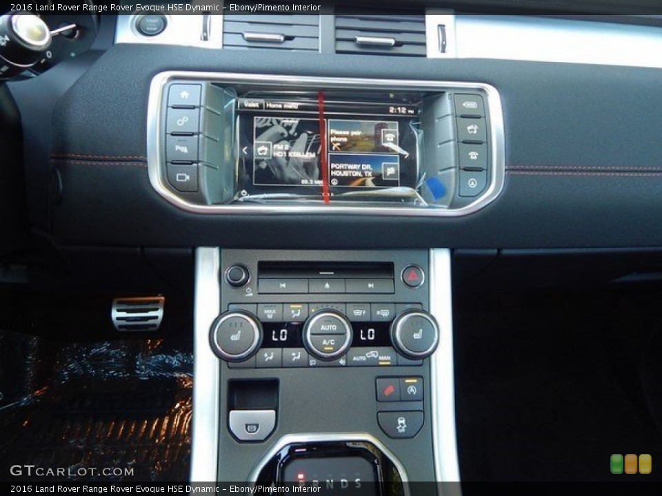 Ebony/Pimento Interior Controls for the 2016 Land Rover Range Rover Evoque HSE Dynamic #108871961