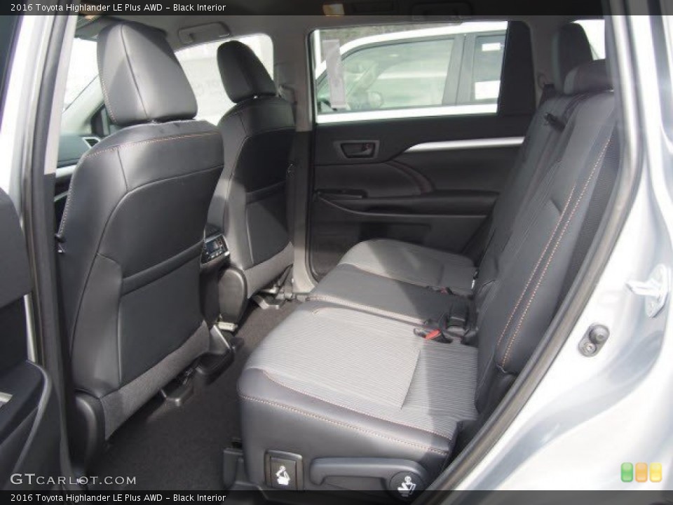 Black Interior Rear Seat for the 2016 Toyota Highlander LE Plus AWD #108876173
