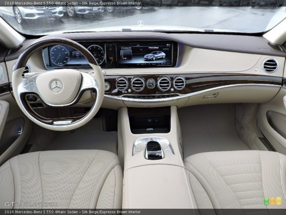 Silk Beige/Espresso Brown Interior Dashboard for the 2016 Mercedes-Benz S 550 4Matic Sedan #108887729