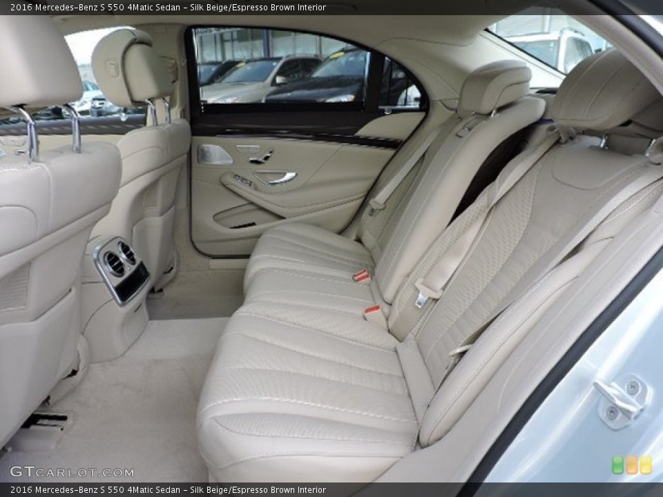 Silk Beige/Espresso Brown Interior Rear Seat for the 2016 Mercedes-Benz S 550 4Matic Sedan #108887819