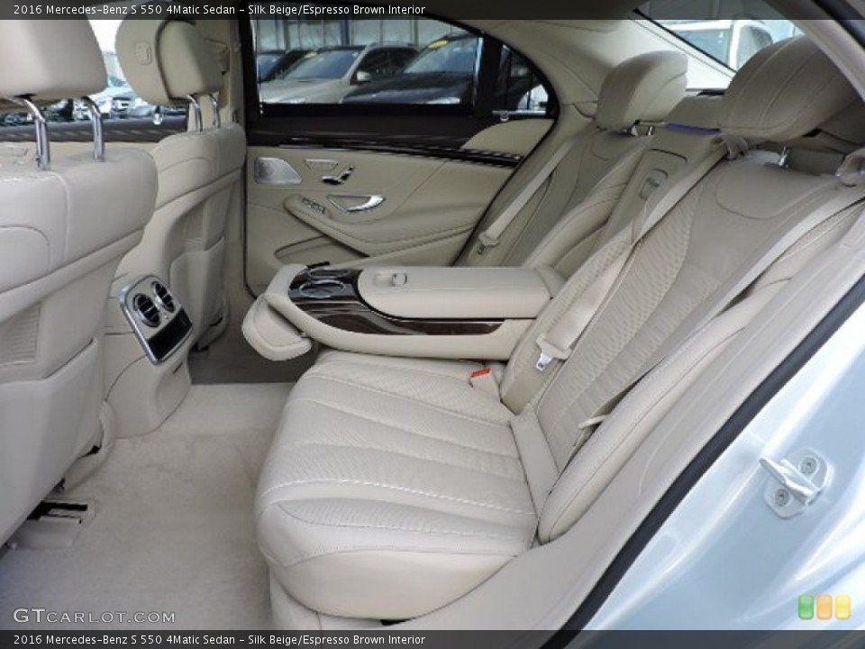 Silk Beige/Espresso Brown Interior Rear Seat for the 2016 Mercedes-Benz S 550 4Matic Sedan #108887846