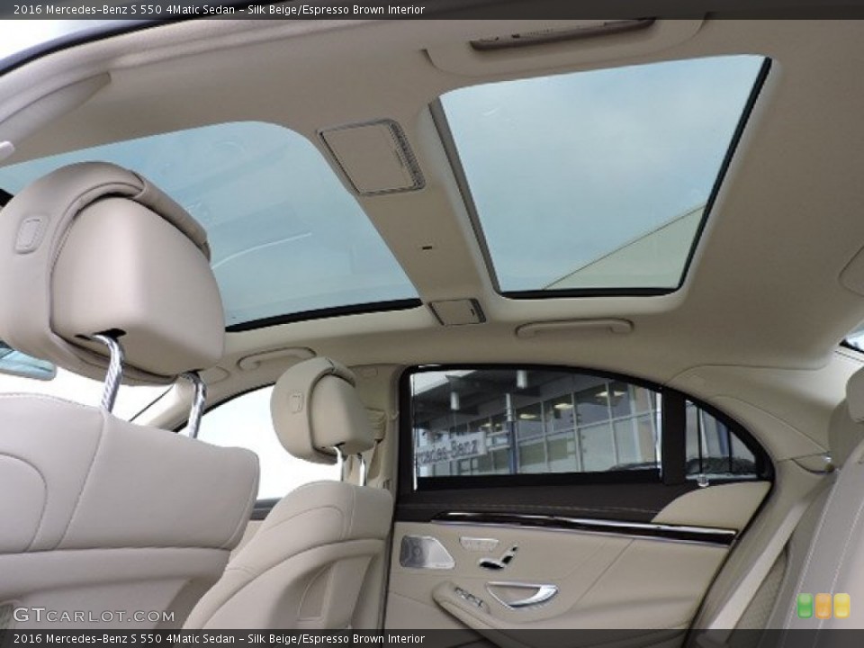 Silk Beige/Espresso Brown Interior Sunroof for the 2016 Mercedes-Benz S 550 4Matic Sedan #108887909