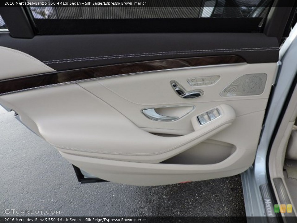 Silk Beige/Espresso Brown Interior Door Panel for the 2016 Mercedes-Benz S 550 4Matic Sedan #108887933