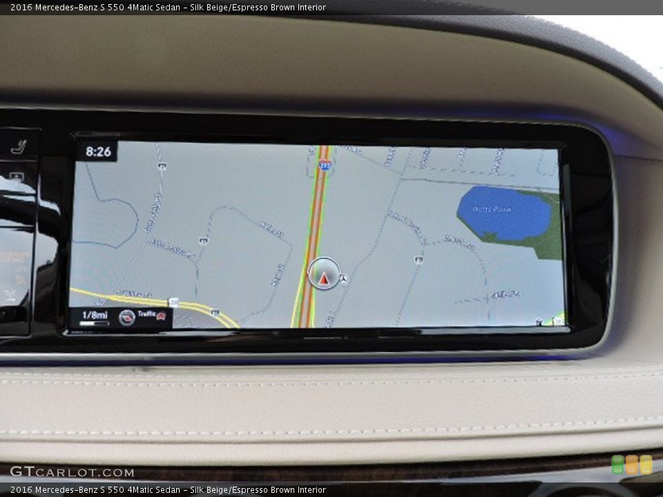 Silk Beige/Espresso Brown Interior Navigation for the 2016 Mercedes-Benz S 550 4Matic Sedan #108888002
