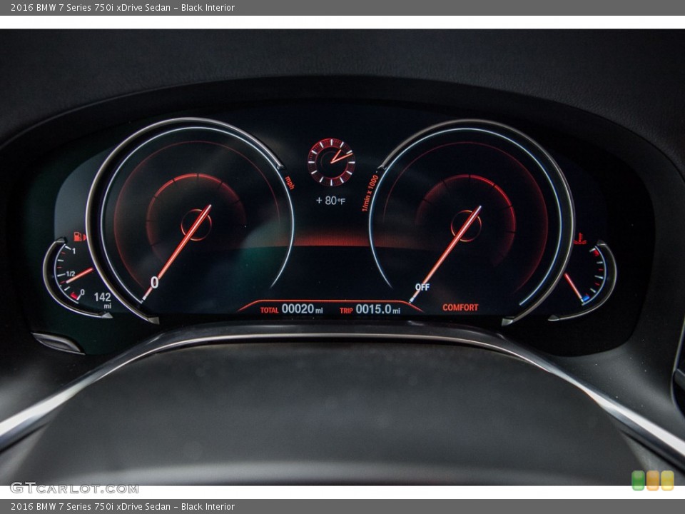 Black Interior Gauges for the 2016 BMW 7 Series 750i xDrive Sedan #108908525