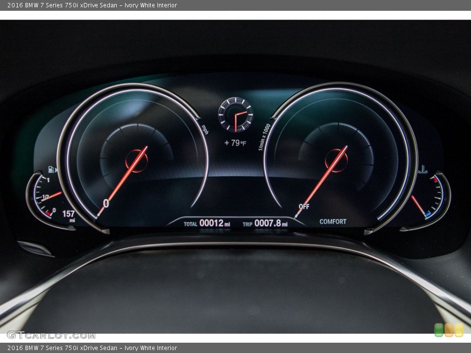 Ivory White Interior Gauges for the 2016 BMW 7 Series 750i xDrive Sedan #108943222