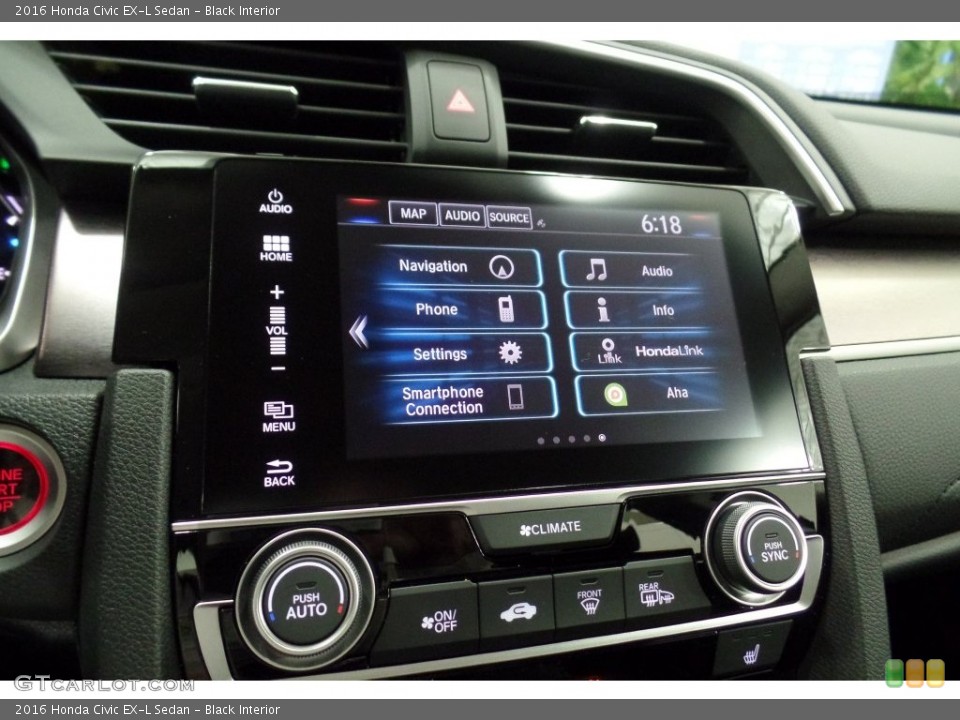 Black Interior Controls for the 2016 Honda Civic EX-L Sedan #108960565