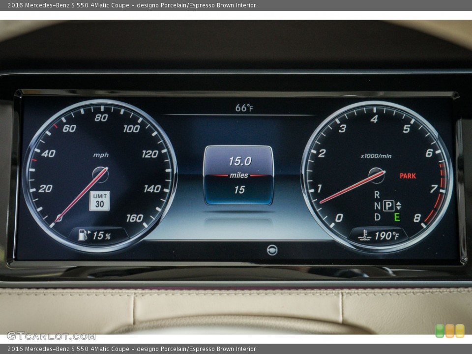 designo Porcelain/Espresso Brown Interior Gauges for the 2016 Mercedes-Benz S 550 4Matic Coupe #108975179