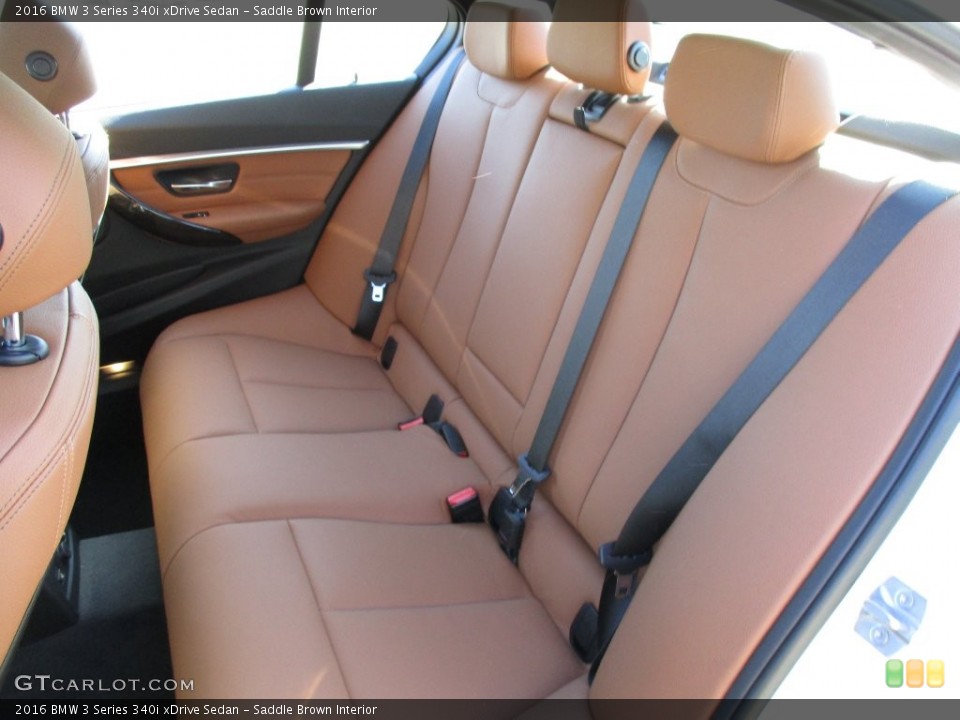 Saddle Brown Interior Rear Seat for the 2016 BMW 3 Series 340i xDrive Sedan #108981215