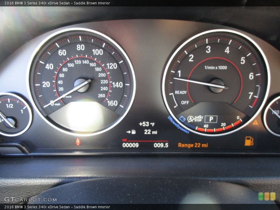 Saddle Brown Interior Gauges for the 2016 BMW 3 Series 340i xDrive Sedan #108981314