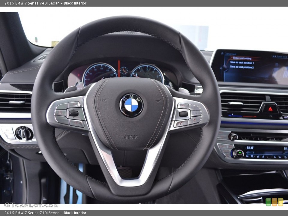 Black Interior Steering Wheel for the 2016 BMW 7 Series 740i Sedan #108986177