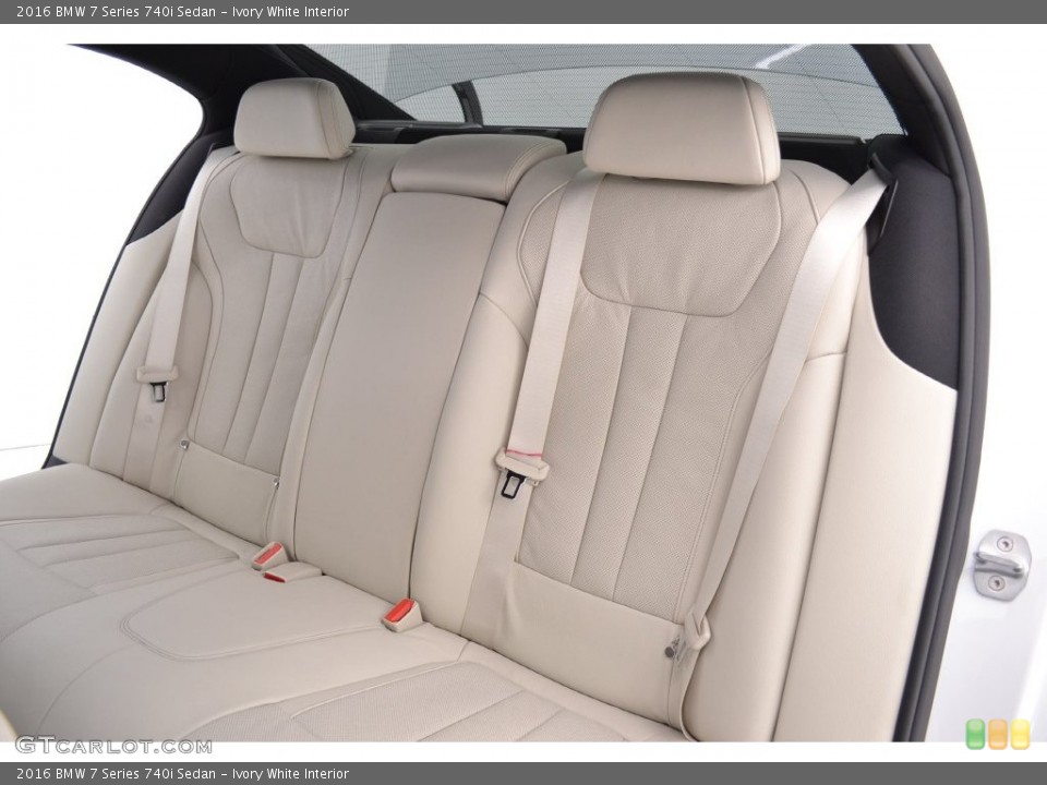 Ivory White Interior Rear Seat for the 2016 BMW 7 Series 740i Sedan #108986366