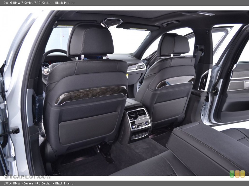 Black Interior Rear Seat for the 2016 BMW 7 Series 740i Sedan #108986705