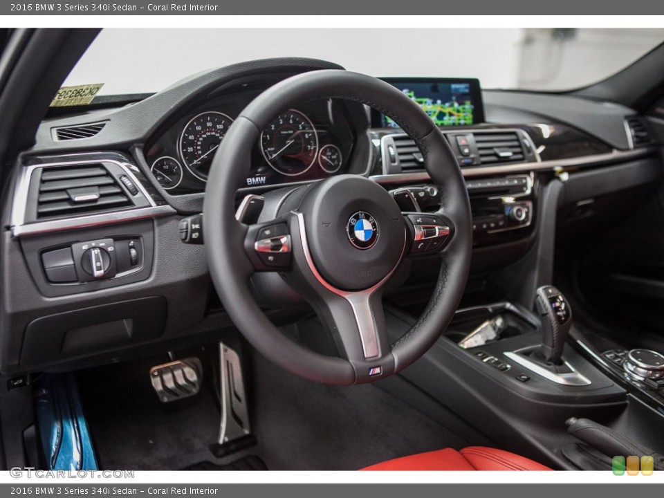 Coral Red Interior Prime Interior for the 2016 BMW 3 Series 340i Sedan #108992509