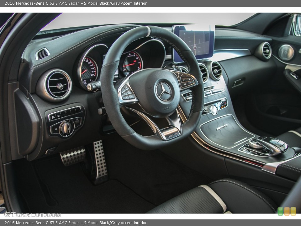 S Model Black/Grey Accent 2016 Mercedes-Benz C Interiors