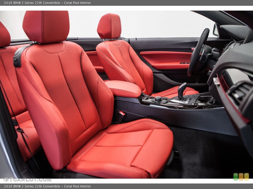 Coral Red Interior Front Seat for the 2016 BMW 2 Series 228i Convertible #109022810