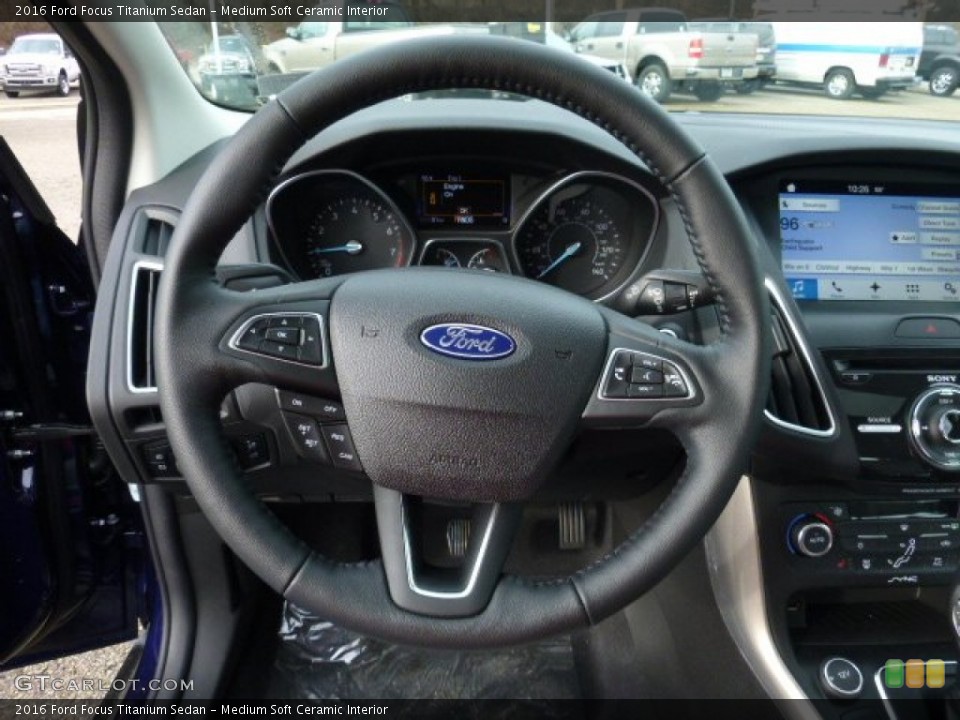 Medium Soft Ceramic Interior Steering Wheel for the 2016 Ford Focus Titanium Sedan #109023371