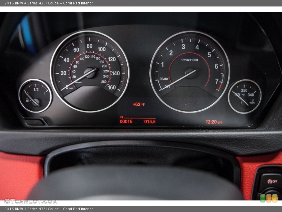 Coral Red Interior Gauges for the 2016 BMW 4 Series 435i Coupe #109023593