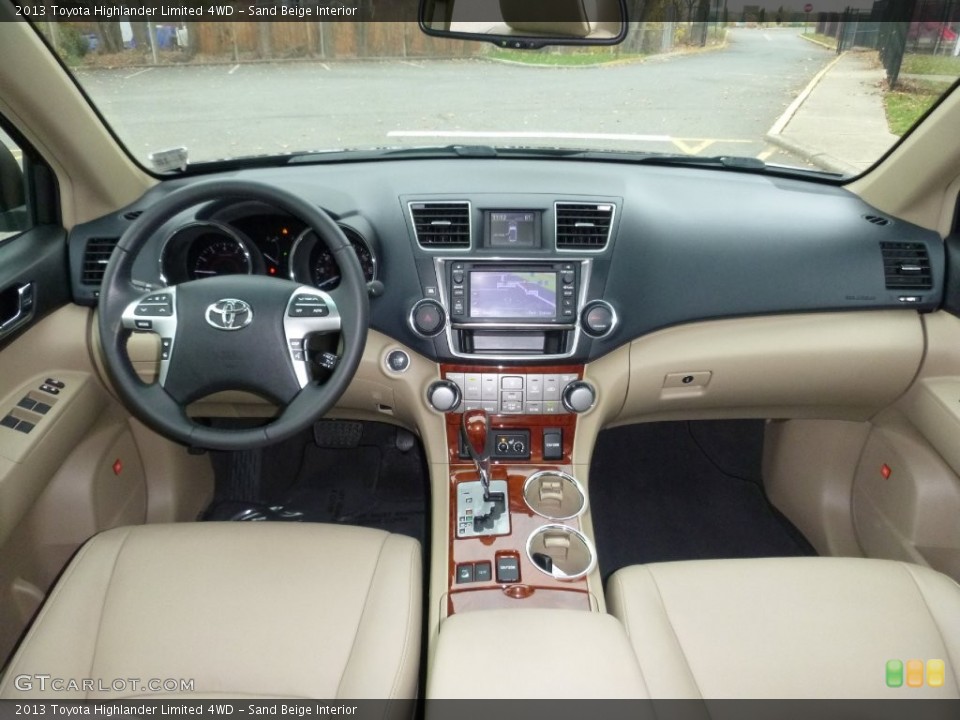 Sand Beige Interior Dashboard for the 2013 Toyota Highlander Limited 4WD #109031249
