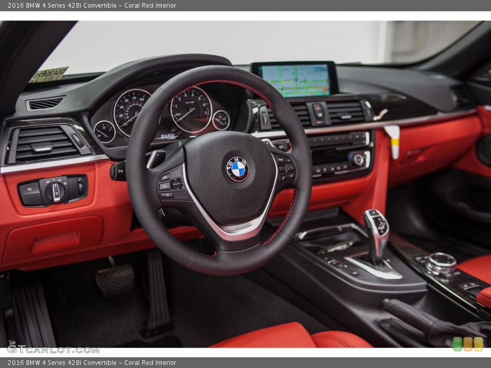 Coral Red Interior Prime Interior for the 2016 BMW 4 Series 428i Convertible #109036406