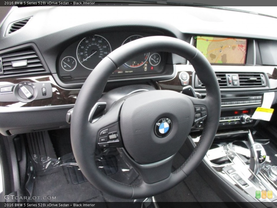 Black Interior Steering Wheel for the 2016 BMW 5 Series 528i xDrive Sedan #109043502