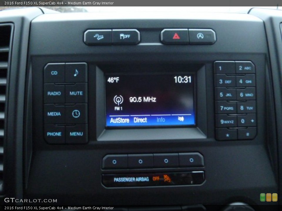 Medium Earth Gray Interior Controls for the 2016 Ford F150 XL SuperCab 4x4 #109091746