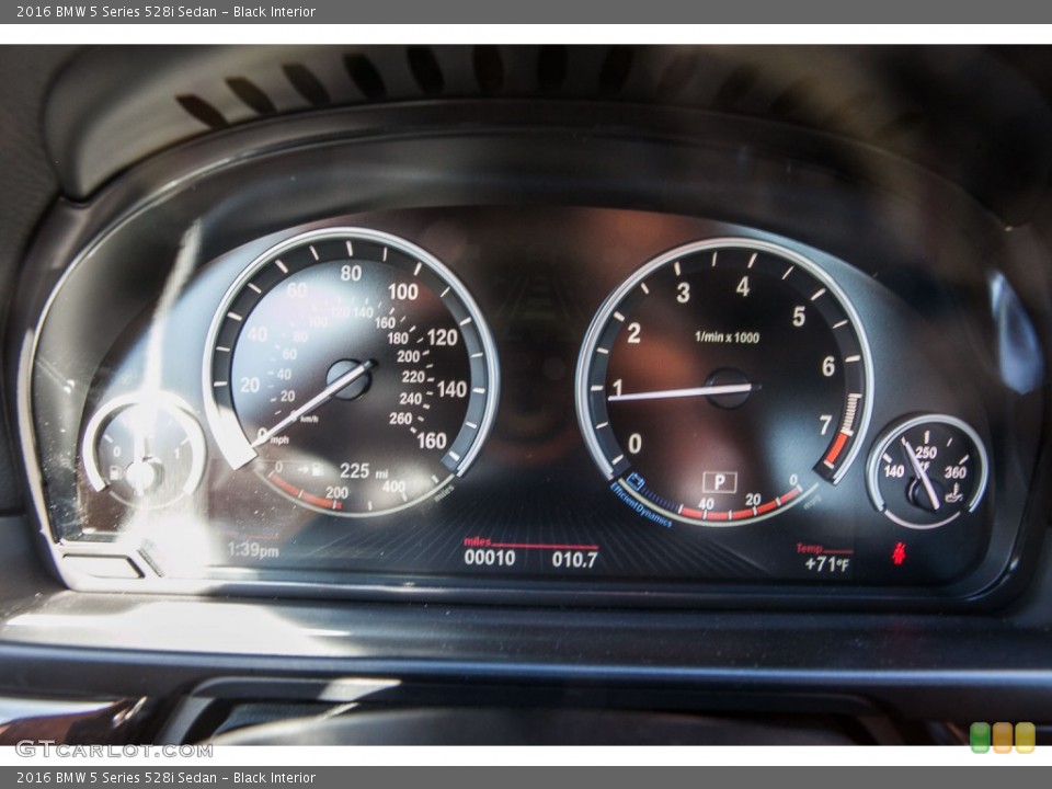 Black Interior Gauges for the 2016 BMW 5 Series 528i Sedan #109108642