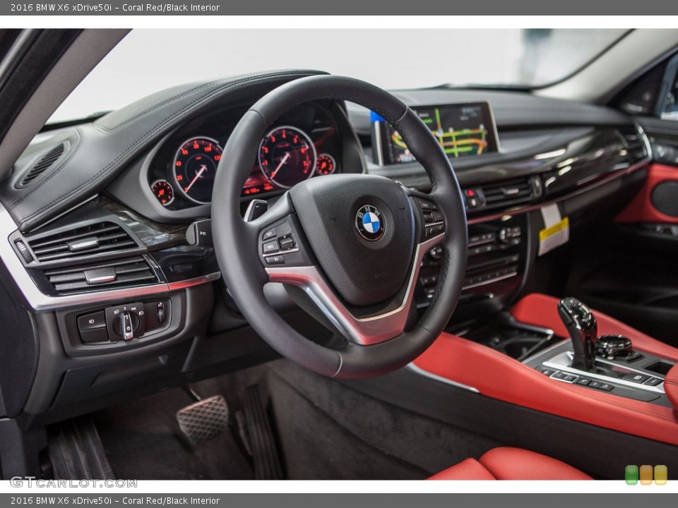 Coral Red/Black Interior Prime Interior for the 2016 BMW X6 xDrive50i #109111002