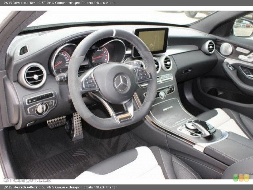 designo Porcelain/Black 2015 Mercedes-Benz C Interiors