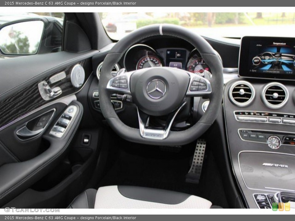 designo Porcelain/Black Interior Steering Wheel for the 2015 Mercedes-Benz C 63 AMG Coupe #109133742