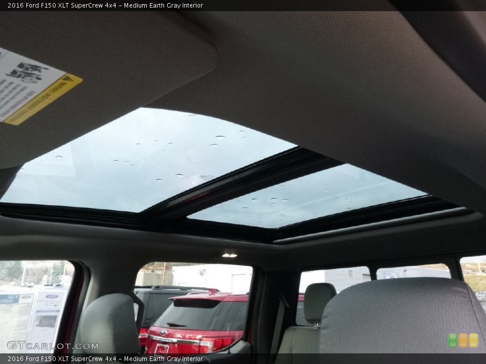 Medium Earth Gray Interior Sunroof for the 2016 Ford F150 XLT SuperCrew 4x4 #109152379