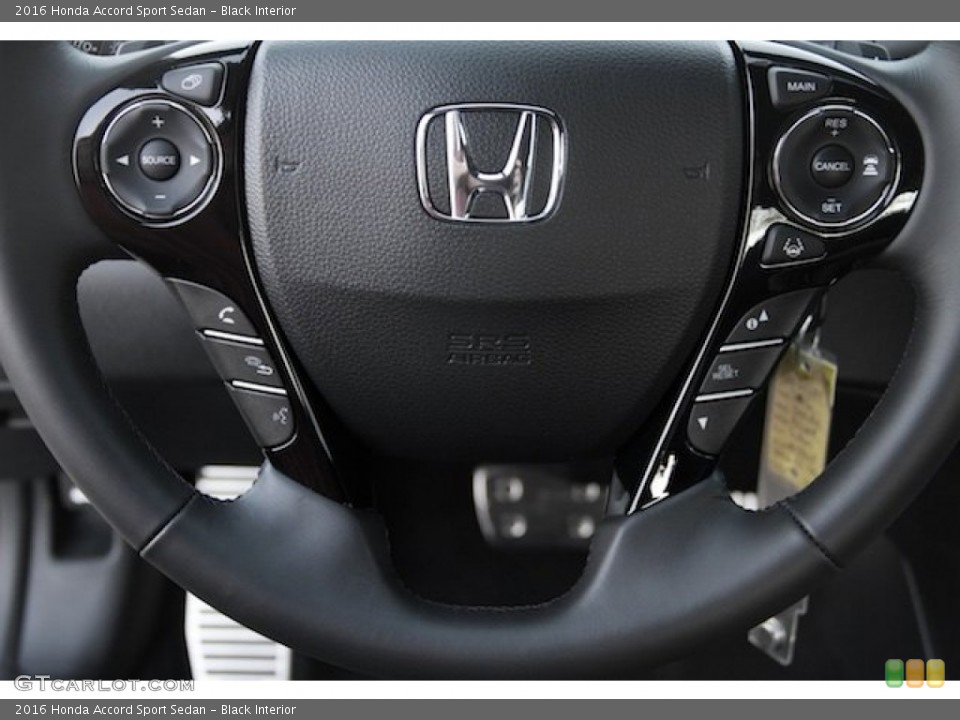 Black Interior Steering Wheel for the 2016 Honda Accord Sport Sedan #109209237