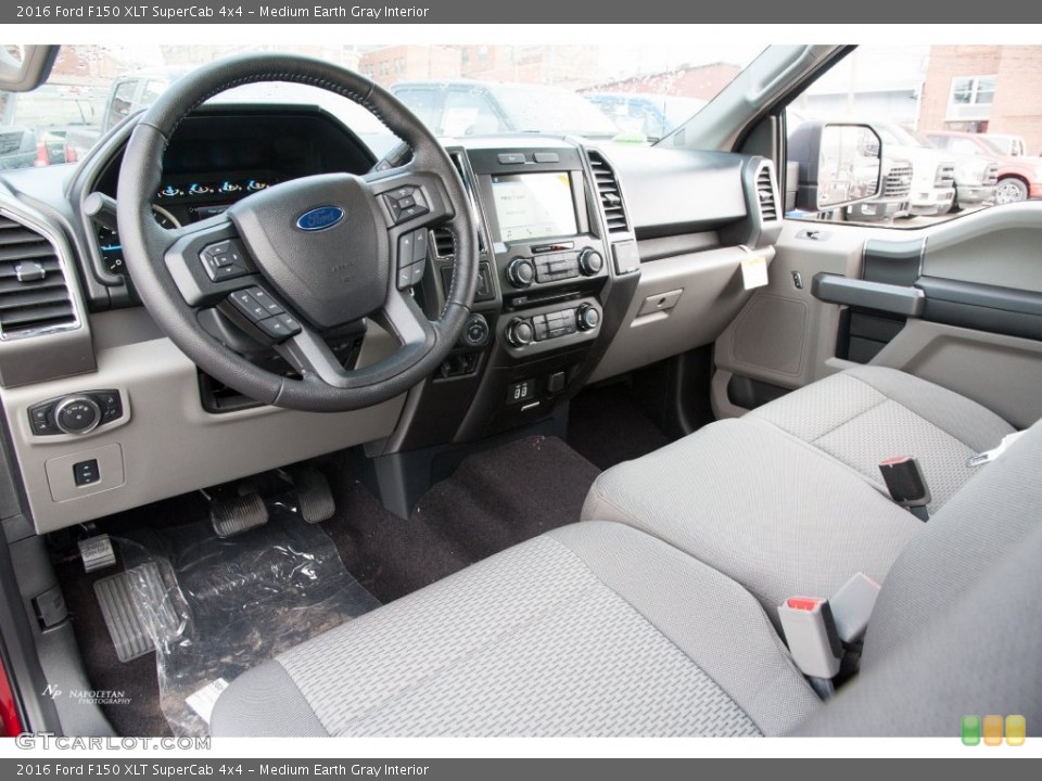 Medium Earth Gray Interior Prime Interior for the 2016 Ford F150 XLT SuperCab 4x4 #109215595