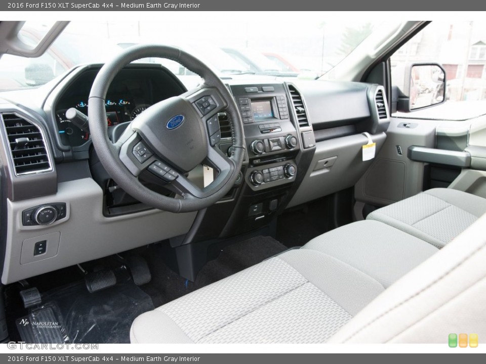 Medium Earth Gray Interior Prime Interior for the 2016 Ford F150 XLT SuperCab 4x4 #109216153