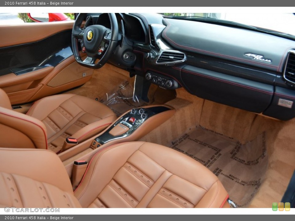 Beige Interior Dashboard for the 2010 Ferrari 458 Italia #109224364