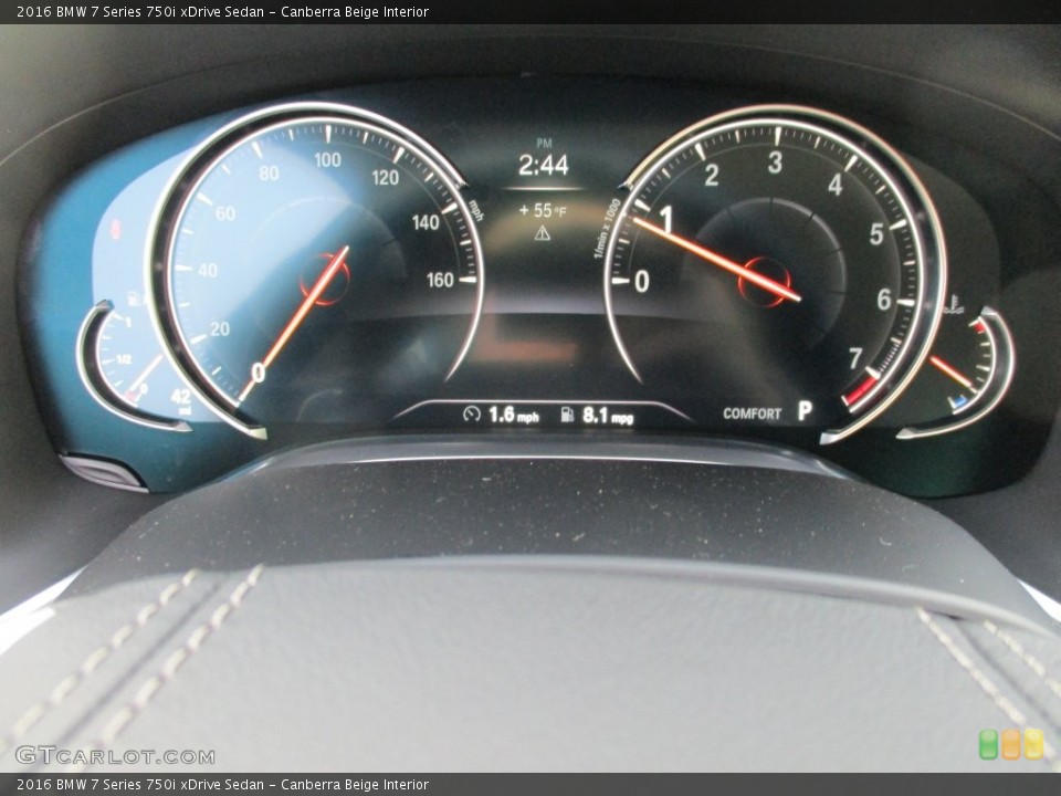 Canberra Beige Interior Gauges for the 2016 BMW 7 Series 750i xDrive Sedan #109280986