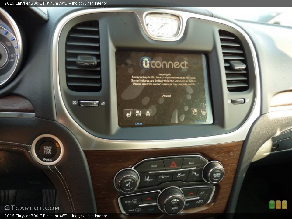 Indigo/Linen Interior Controls for the 2016 Chrysler 300 C Platinum AWD #109295044