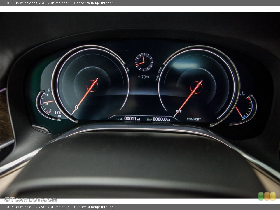 Canberra Beige Interior Gauges for the 2016 BMW 7 Series 750i xDrive Sedan #109300048