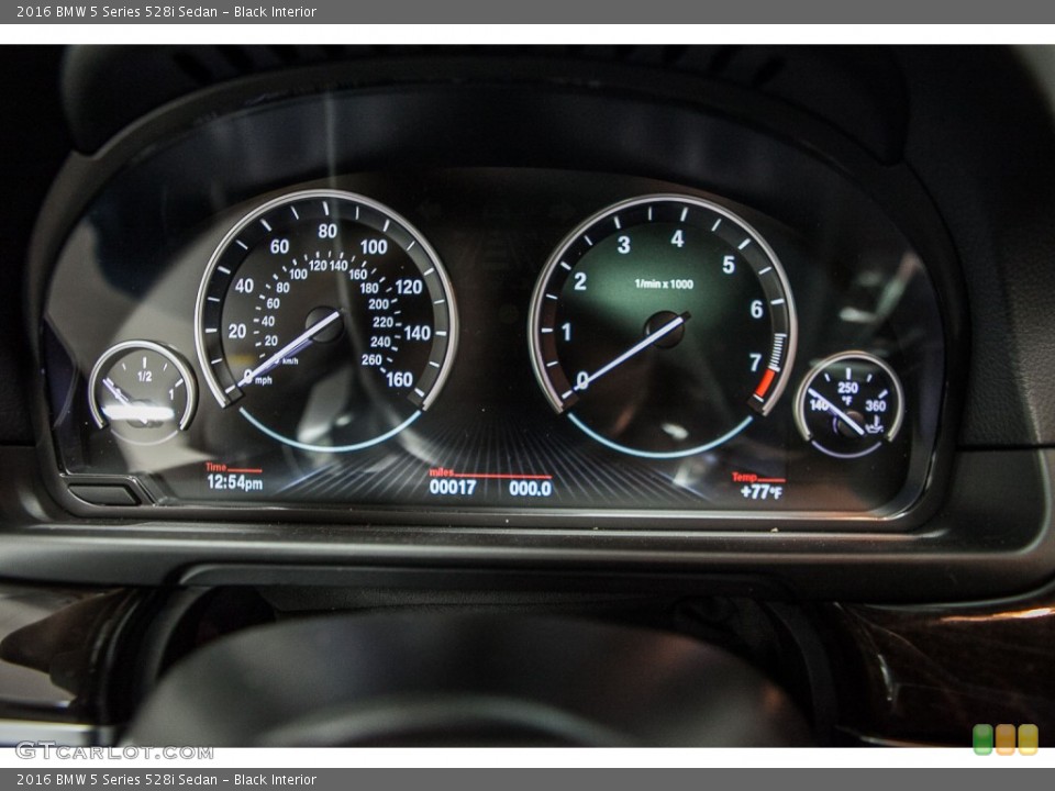 Black Interior Gauges for the 2016 BMW 5 Series 528i Sedan #109300687