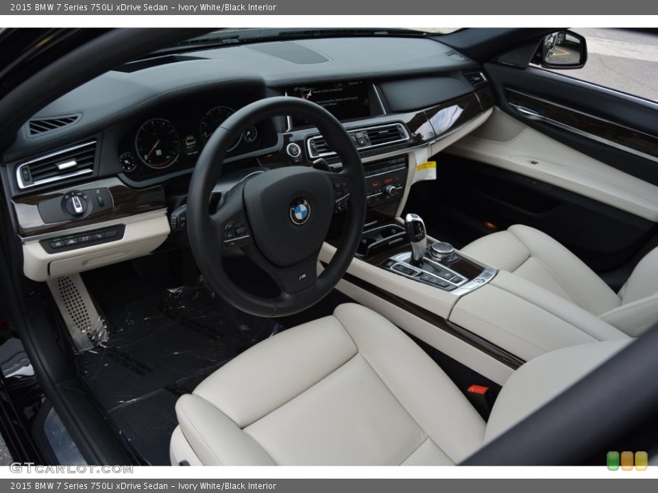 Ivory White/Black 2015 BMW 7 Series Interiors