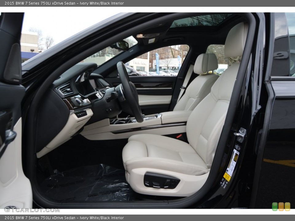 Ivory White/Black Interior Front Seat for the 2015 BMW 7 Series 750Li xDrive Sedan #109341840